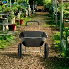 85L Wheelbarrow Home Garden Heavy Duty Galvanised Cart with Pneumatic Tyre