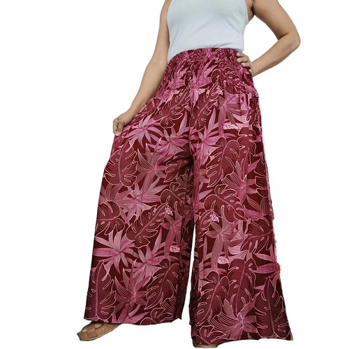 Womens red floral leaves - red,