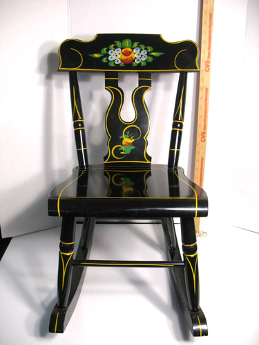 Child painted black rocking - child's,