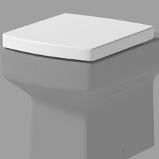 Replacement Square Soft Close Toilet Seat Quick Release Top Fix Hinges WC White