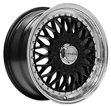 15" Lenso BSX Alloy Wheels 4x98 Black Mirror Lip fits Fiat 500 | Panda