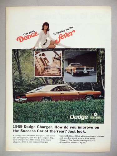 Dodge charger print 1968 - dodge, ad