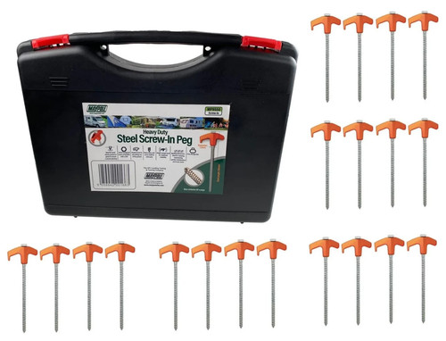 Heavy duty screw tent - heavy, pegs
