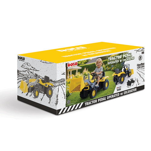Pedal operated tractor yellow - pedal,
