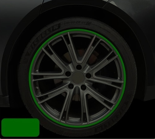 Green alloy wheel - green,