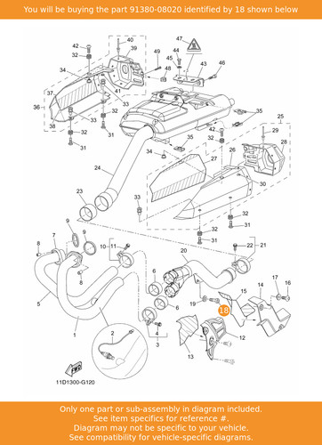 Yamaha bolt 91380 - 91380-08020, oem