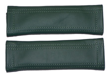 2 x Seat Belt Covers Pads For MGF MGTF Racing Green Genuine Leather