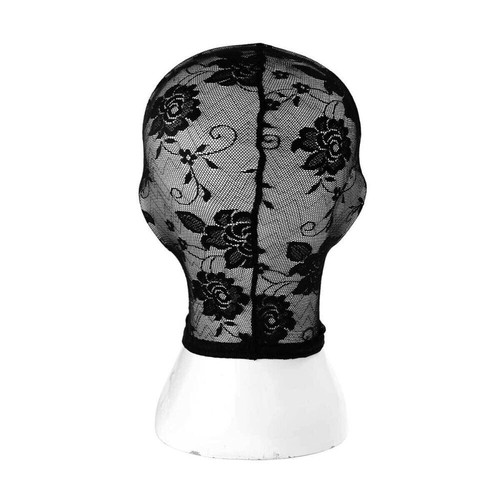 Full face black lace mask - full,