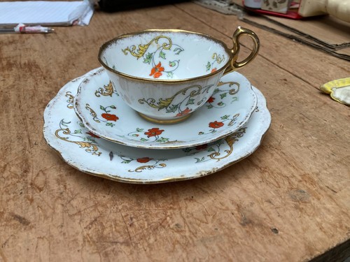 Tea cup saucer plate trio - tea,