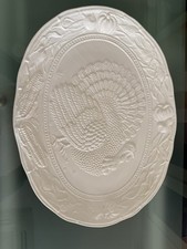 VINTAGE A SANTOS PORTUGAL 8102 LARGE CERAMIC MEAT TURKEY PLATTER 47cm x 36 cm