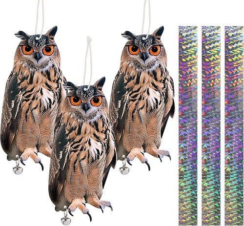 3pcs owl bird scarer set - 3pcs,