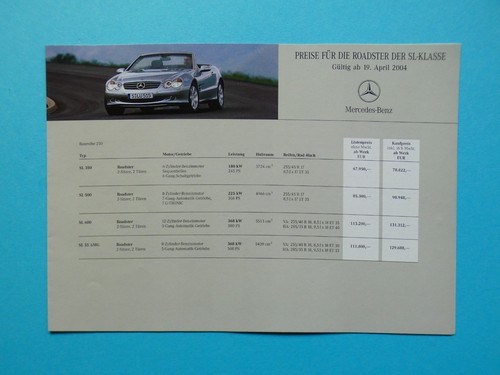 Brochure price list - brochure/price, list-mercedes