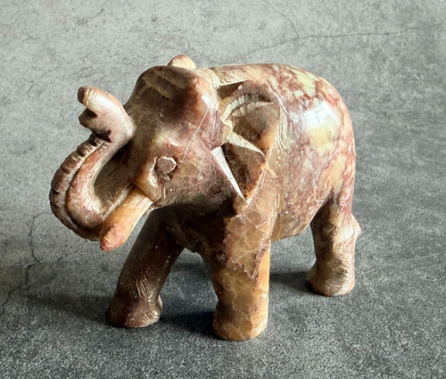 Vintage carved stone elephant - stone,