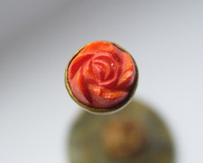 Antique hatpin coral rose