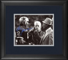 Roger Staubach Dallas Cowboys Framed Signed 8" x 10" Talking with Landry Photo