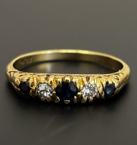 18ct 750 yellow - 18ct, sapphire