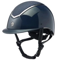 CHARLES OWEN KYLO RIDING HAT Navy Gloss Pewter Sparkly Medium  55cm-58cm EQx