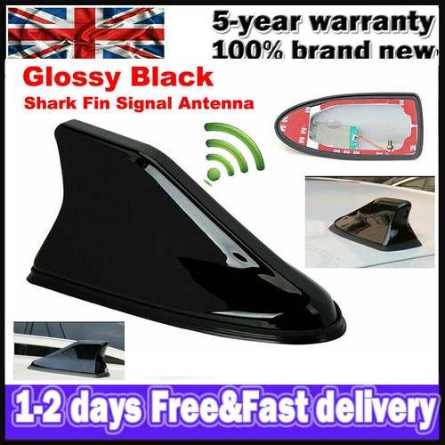 Gloss black car shark fin - black,