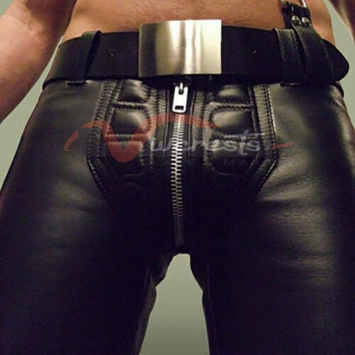 Mens real leather - leather, pants