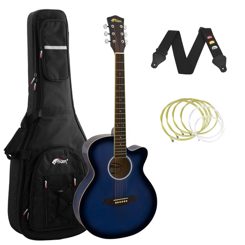 Tiger blue acoustic guitar - tiger,