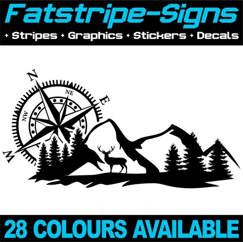 Compass mountains stickers - compass,
