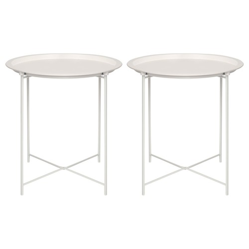 Round steel tray tables - round,