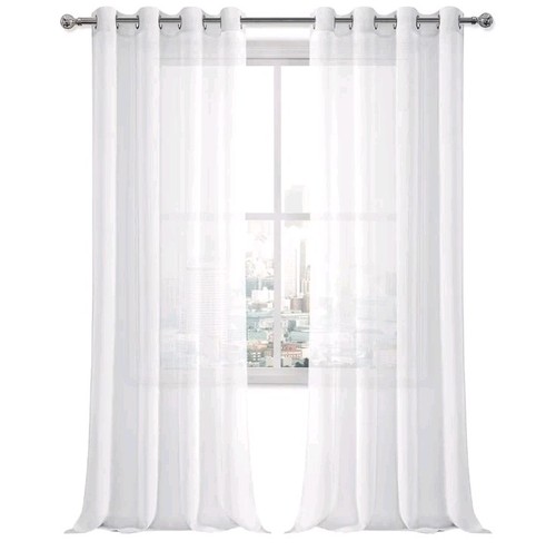 Semi sheer curtain drapes set - sheer,