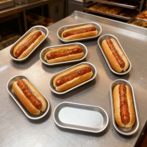 4pcs oval hot dog bread - 4pcs, mold