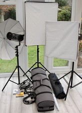 3 Head Bowens Esprit Gemini GM500 Flash Kit with 2 softboxes & Padded Kit Bag 