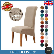 Velvet Dining Chair Covers Stretch Slipcover Soft Seat Protector Xmas Decor