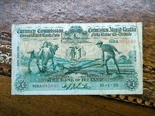 PLOUGHMAN ONE POUND BANKNOTE 1939 BANK OF IRELAND IRISH OLD MONEY PUNT £1 SCARCE