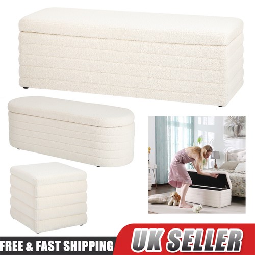 Large storage bench foot white - large,