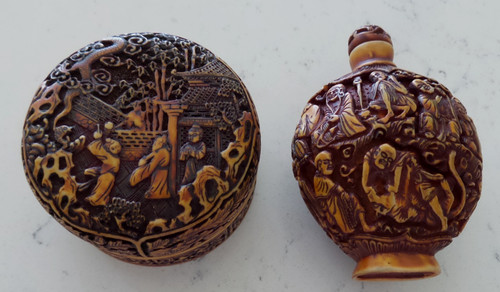 Lot antique chinese snuff - lot,