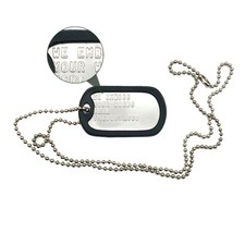 SINGLE SET U.S. PERSONALISED STAINLESS STEEL ARMY MILITARY DOG TAGS -THEDOGTAGCO