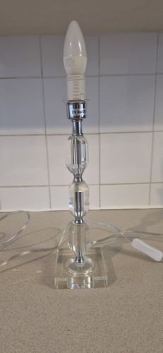 Faceted crystal glass table - faceted, crystal/glass