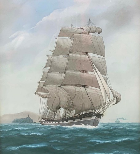 Antique nautical watercolour - nautical,