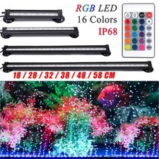 LED Air Bubble Light Fish Tank Aquarium Submersible Tube Lamp Colourful Light