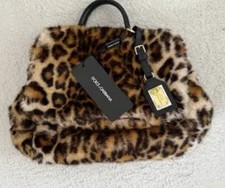 DOLCE & GABBANA  Faux Fur Leopard Print Miss Sicily Satchel