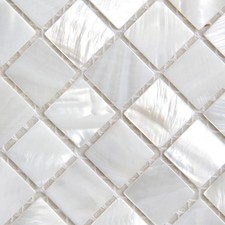 White Square Shell Mosaic Tile