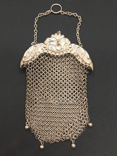 Antique sterling silver mesh - silver,