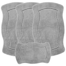 4pc Washable Rug Mat Set Caravan Romany Anti-Allergic Non-Slip Tourier Puffy