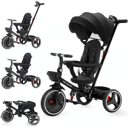 Baby tricycle black - 5-in-1,