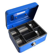 Small Large Petty Cash Money Box Safe Tin with Key Lockable 4 6 8 10 12 Inch