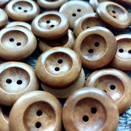 Wooden buttons 25mm holes - wooden,