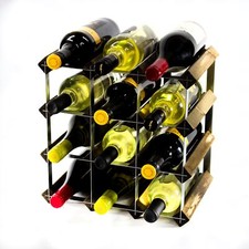 Cranville wine rack storage 12 dark oak wood and metal wine rack self build