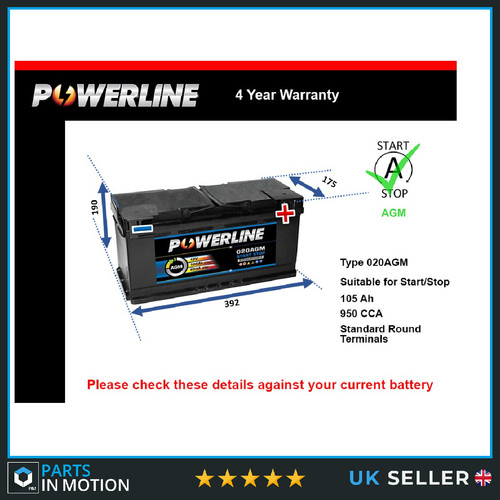 Agm battery fits bmw - fits, 2.0d