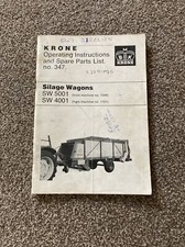 Krone Silage Wagons Operating Instructions And Parts List No.347