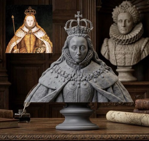 Queen elizabeth bust - elizabeth, i