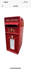 Post Box Red ER Wall Royal Mail Mailbox Cast Iron Heavy Front steel backs letter