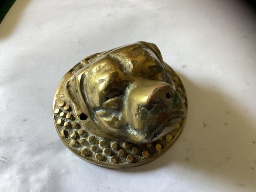 Dog head brass door knocker - door, knocker.